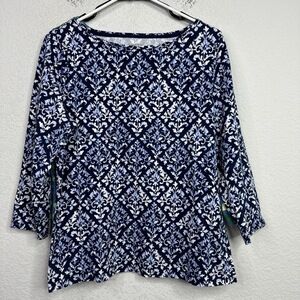 Talbots Shirts Womens Large Bundle Lot Abstract Floral 3/4 Sleeve Coastal Preppy